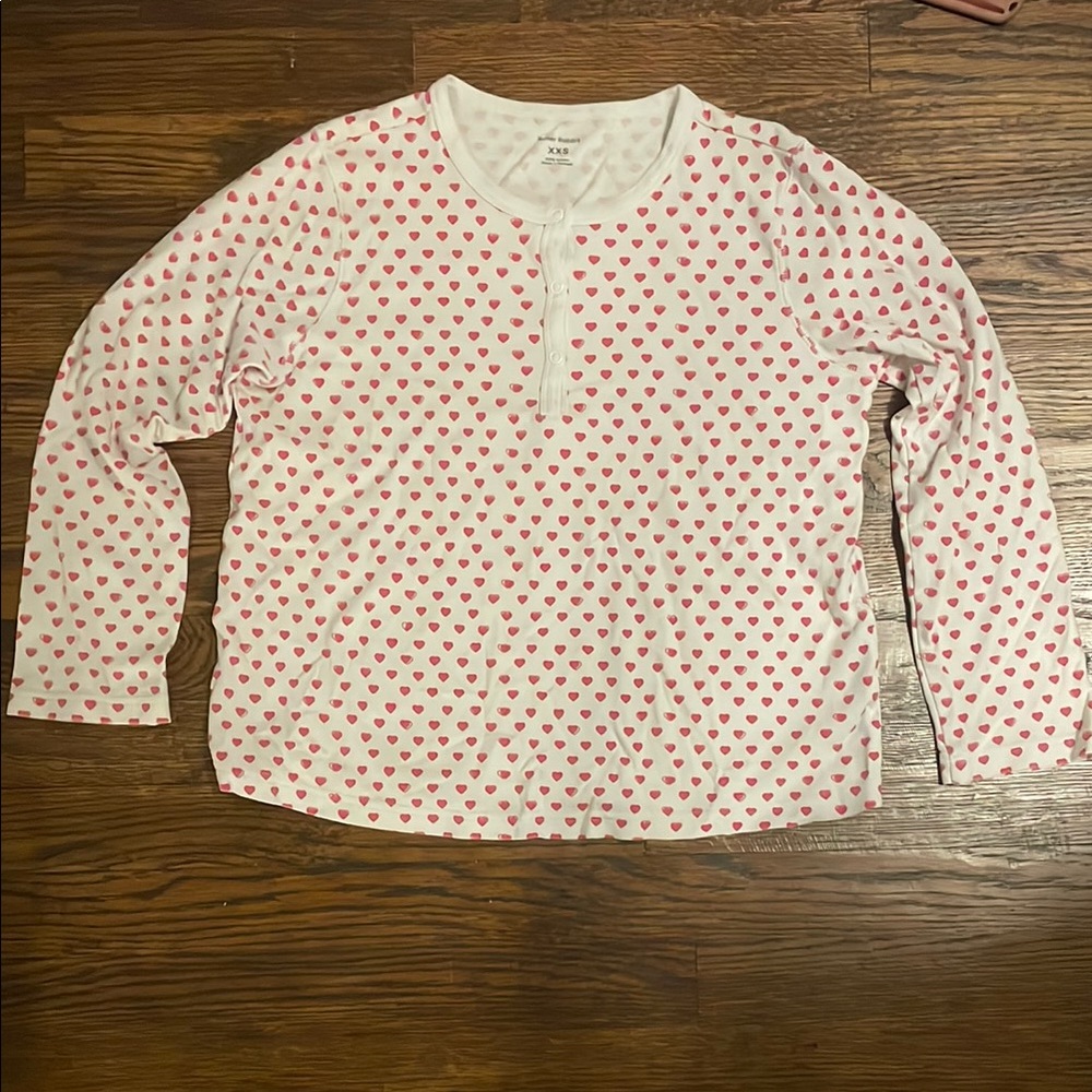 Kids Heart Print Long Sleeve Shirt